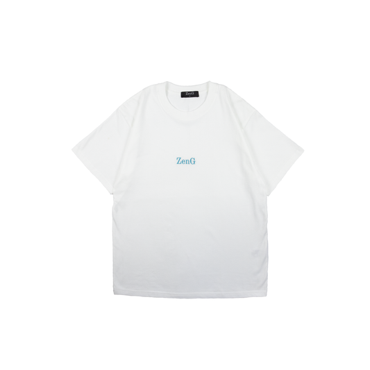 ZenG Logo T-Shirt White/Cyan